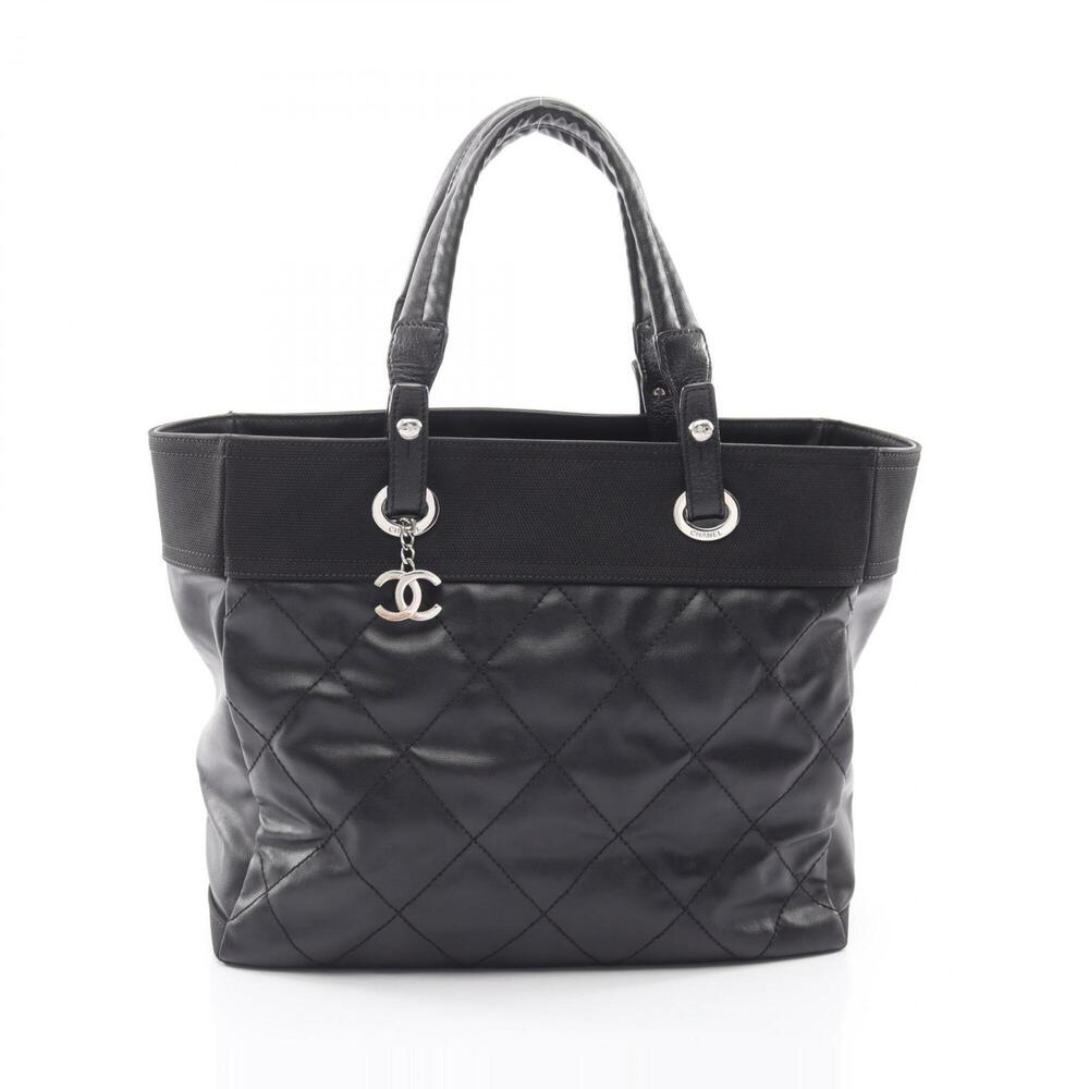 CHANEL Black Leather Tote Bag